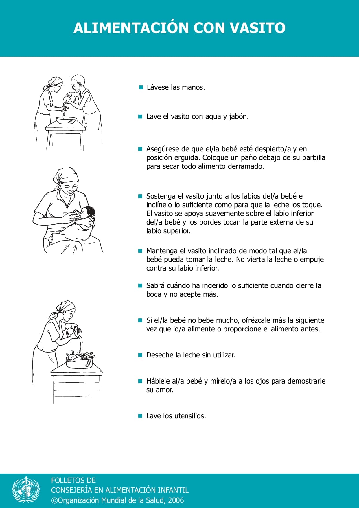 ¿Cómo dar de comer a un bebe con vasito?